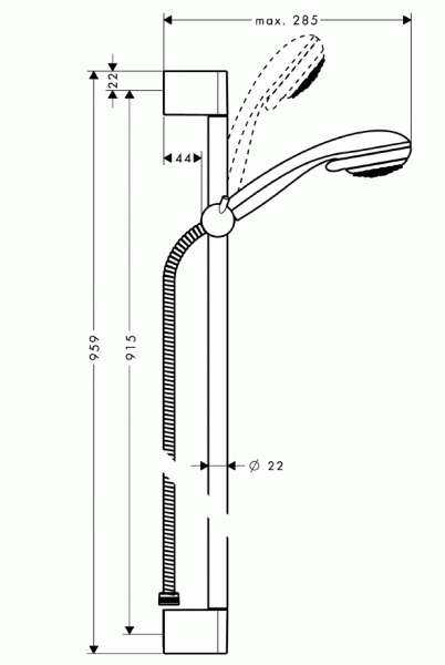 Душевой гарнитур Hansgrohe Crometta 85 Multi/Unica Crometta 90 см 27766000 фото