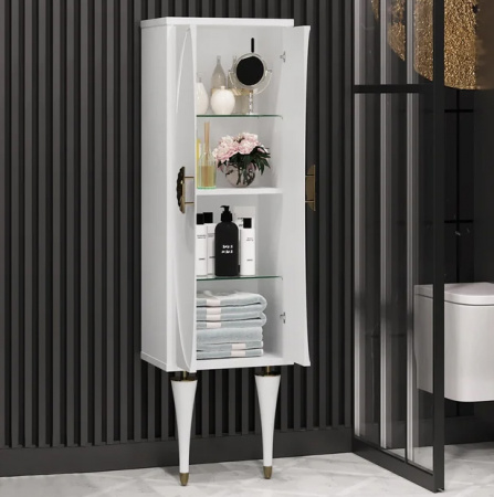 Шкаф-пенал Smile Ибица Z0000013865 белый/золото фото