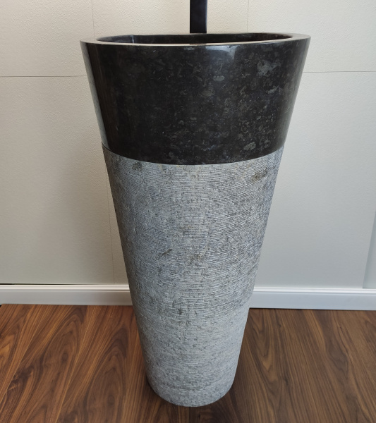 Раковина напольная из мрамора Grey/Black ON-01350 (45*45*90) фото