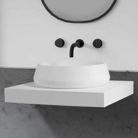 Накладная раковина Abber Stein AS2605 60x42 белая матовая фото