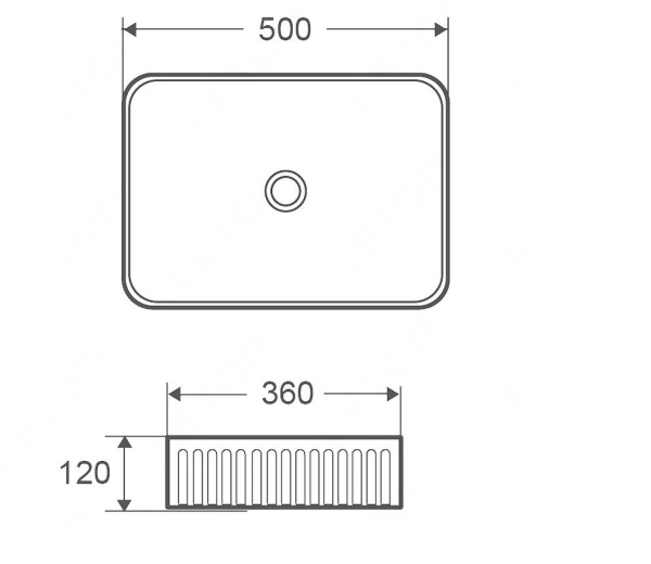 Накладная раковина Sintesi SIN-LVB-APP-418 50x36 фото