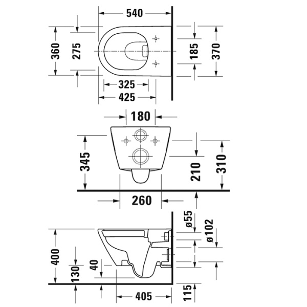 Подвесной унитаз безободковый Duravit D-Neo 45780900A1 (2578090000+0021690000) с сиденьем фото