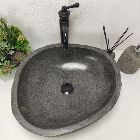 Накладная раковина из речного камня RS01509 (49*46*15) A12 фото