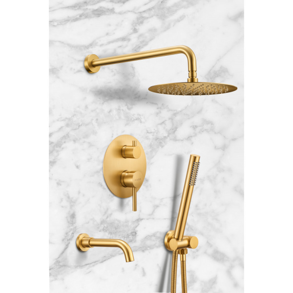 Душевая система скрытого монтажа Milacio Ultra MCU.150.GD брашированное золото фото