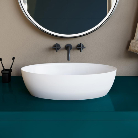 Накладная раковина Salini Alda 110611G 58х35 белый глянец фото