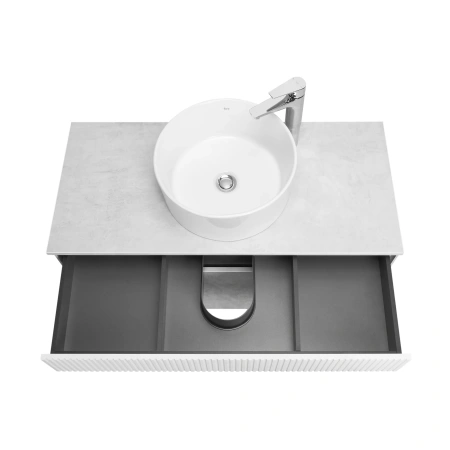 Тумба под раковину Акватон Марбл 100 1A276301MH4C0 белый матовый/слэйт фото