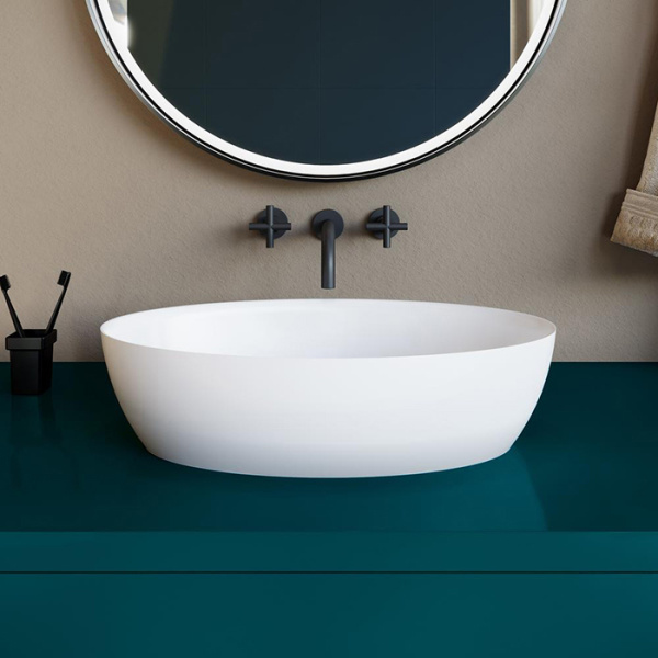 Накладная раковина Salini Alda 110621M 58x35 белая матовая фото