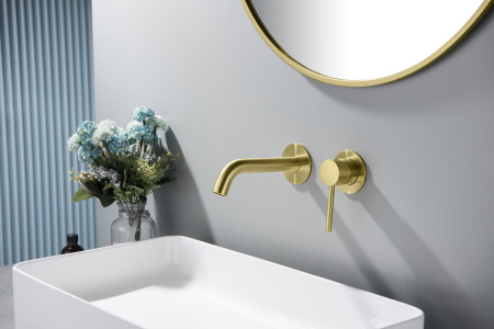 Настенный смеситель для раковины Timo Saona 2372/17SM Золото матовое фото