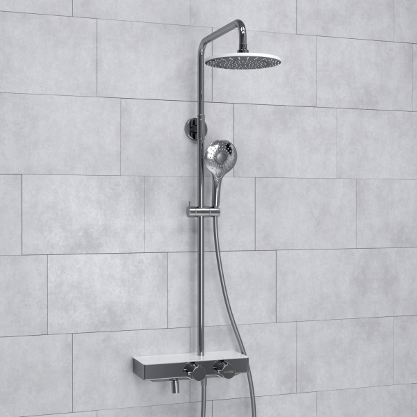 Душевая система (стойка) с термостатом WasserKRAFT Thermo A113.067.101.CH хромоникель фото