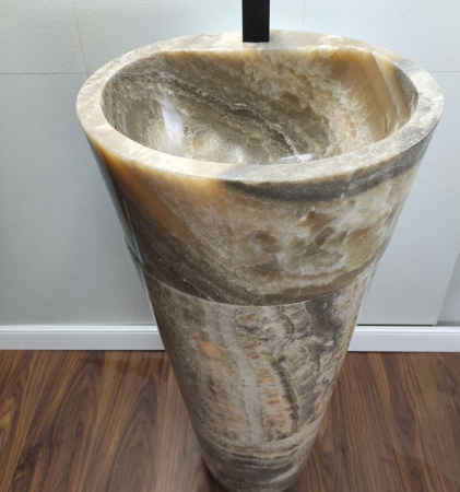 Раковина напольная из оникса Grey ON-01365 (45*45*90) фото