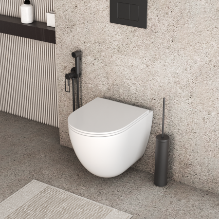 Подвесной унитаз со смывом торнадо Grossman GR-4455SQC с сиденьем/с закрытым дном фото