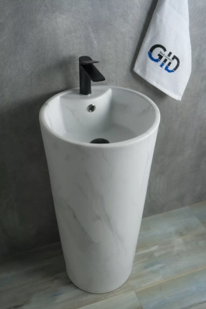 Напольная раковина GID Nb131ws под мрамор, матовая фото