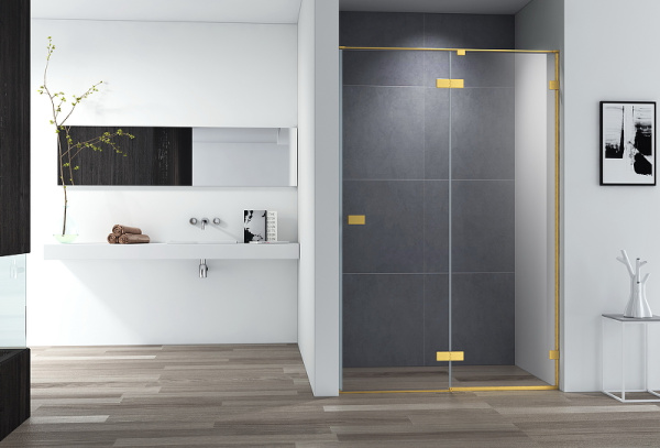 Душевая дверь Cezares Bellagio BELLAGIO-B-12-100-C-BORO брашированное золото фото