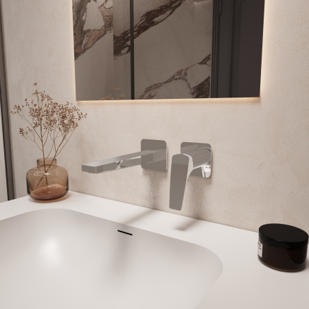 Настенный смеситель для раковины Vincea Puro VBFW-5P01CH хром фото