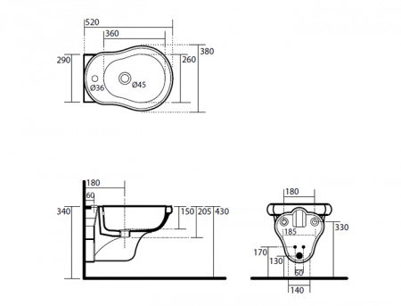 Биде подвесное Kerasan Retro 102601*1 фото