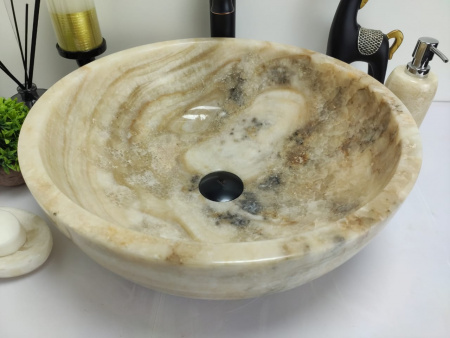 Накладная раковина из оникса Indo Bowl Yellow Medium TinLip BO-00500 фото