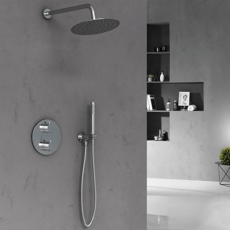 Душевая система скрытого монтажа с термостатом Vincea VSFW-101TCH хром фото