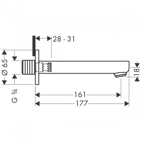 Излив на ванну Hansgrohe Metropol S 14420000 фото