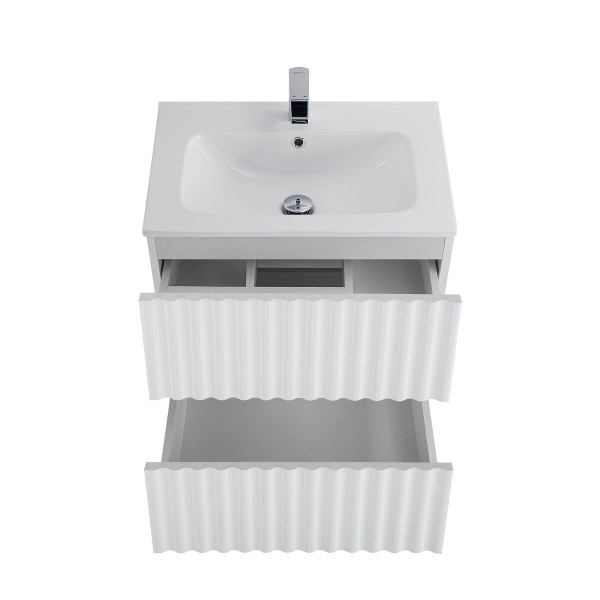Тумба под раковину Art&Max Elegant AM-ELEGANT-600-2C-SO-BM-LED белая матовая / с подсветкой фото