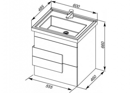Тумба с раковиной Aquanet Мадейра 60 00213049 фото