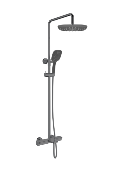 Душевая система с термостатом AltroBagno Ламберто (Lamberto) ALTROBAGNOLamberto030426GM оружейная сталь фото
