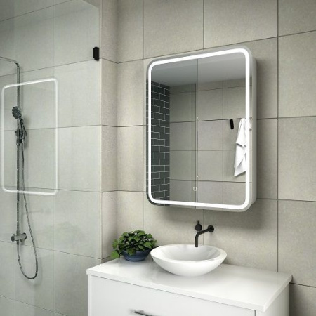 Зеркало-шкаф Art&Max Platino AM-Pla-550-800-1D-L-DS-F 55x80 белый L фото