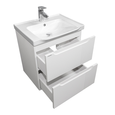 Тумба с раковиной Comforty Сидней-60 00-00022911CF белая матовая фото