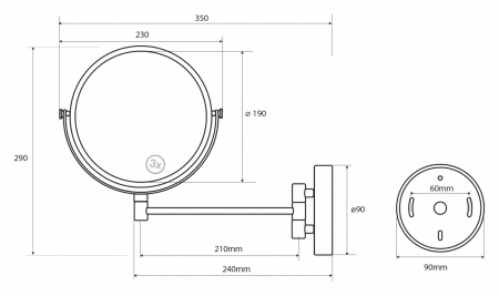 Зеркало косметическое для ванной Bemeta 112201522 фото
