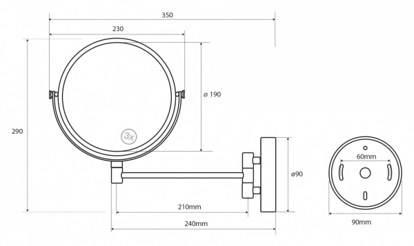 Зеркало косметическое для ванной Bemeta 112201522 фото