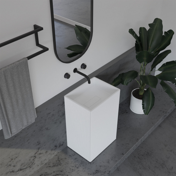 Напольная раковина Abber Stein AS2503-H 50x40 белая матовая фото