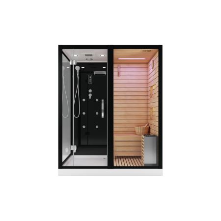 Душевая кабина с сауной Cerutti SPA Albano Nero Black CT8348 180x110 фото