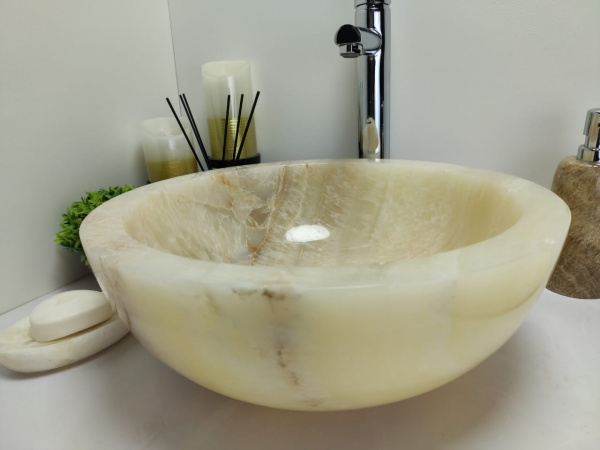 Накладная раковина из оникса Indo Bowl Yellow Small  BO-00370 фото