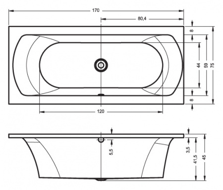 Акриловая ванна Riho Lima BB4400500000000 170x75 фото