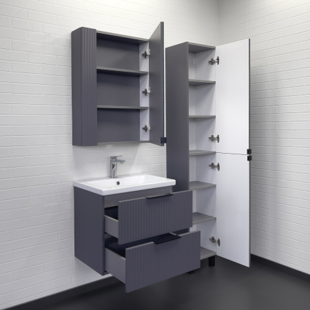 Тумба с раковиной Comforty Лима 60П2 00-00019176 антрацит фото