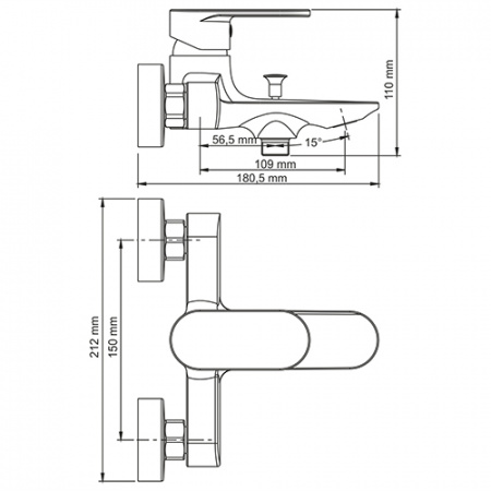 Смеситель для ванны с душем WasserKRAFT Elbe 7401 фото