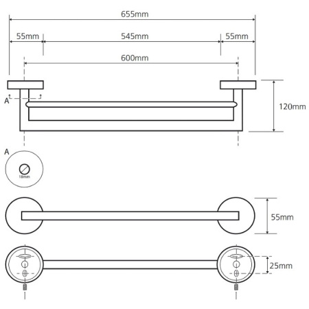 Полотенцедержатель двойной Bemeta Brilo 161204052 золото фото