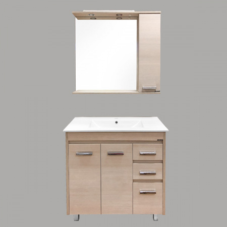 Зеркало со шкафчиком Comforty Марио-90 сосна лоредо фото