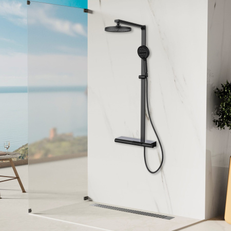 Душевая система Vincea Aspire VSFS-4AS1MB черная матовая фото