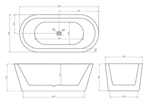 Ванна акриловая Abber AB9345-1.7 170x80 фото