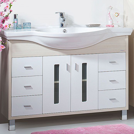 Тумба с раковиной Бриклаер Бали 120 светлая лиственница фото