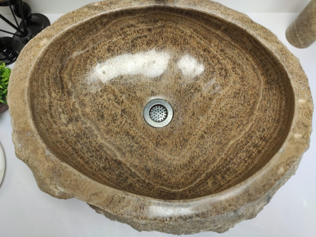 Накладная раковина из оникса Indo Erozy brown EO-00417 фото