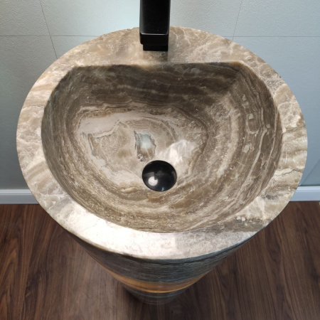 Раковина напольная из оникса Grey ON-01351 (40*40*90) фото