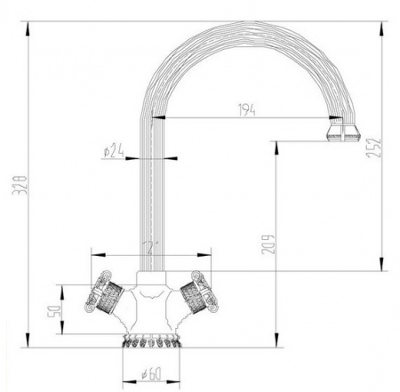 Смеситель для кухни Zorg Antic A 2005K-BR фото