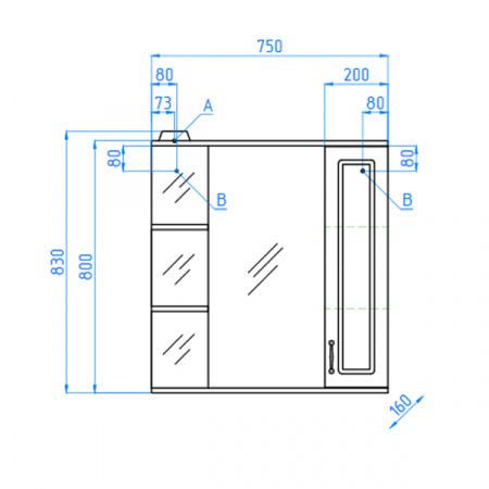 Зеркало-шкаф Style Line Олеандр 2-75 белый фото