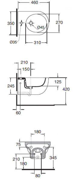 Биде подвесное Azzurra Nuvola Mini NUV546/SOSK bi*1 фото