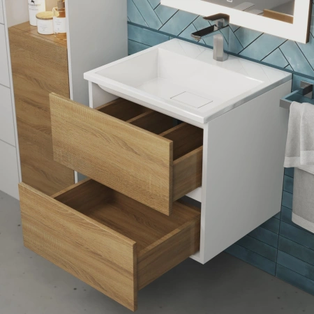 Тумба под раковину Uperwood Barsa 50 2937205250 белая/дуб сонома фото