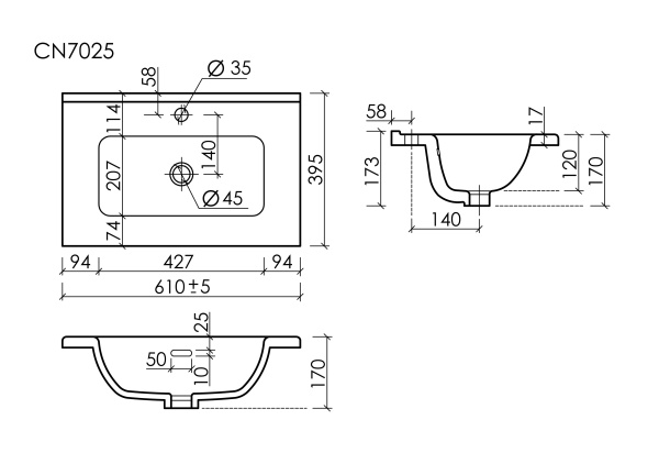 Раковина Ceramicanova Compact CN7025 60 см фото
