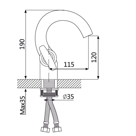Смеситель для раковины двухвентильный Oute T74K T7401K фото