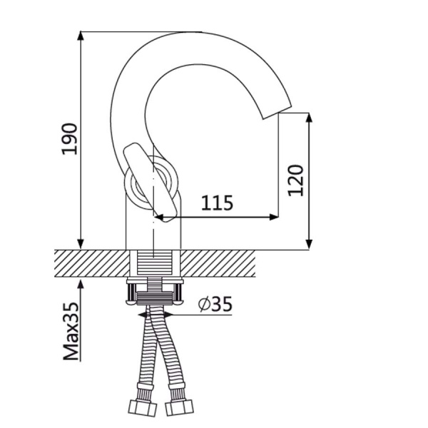 Смеситель для раковины двухвентильный Oute T74 T7401 фото