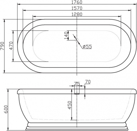 Акриловая ванна BelBagno 176x79 BB03 фото